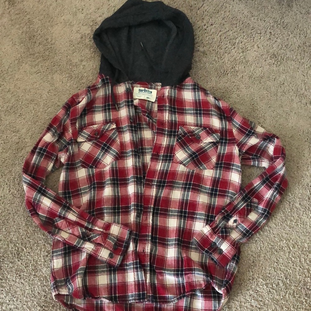 Urban Pipline brand flannel with Hoodie